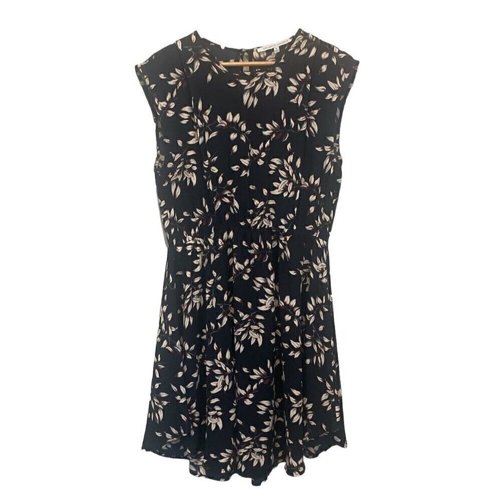 Collective Concepts Blue Floral MIDI Dress Sleeveless Band Collar Pullover XL